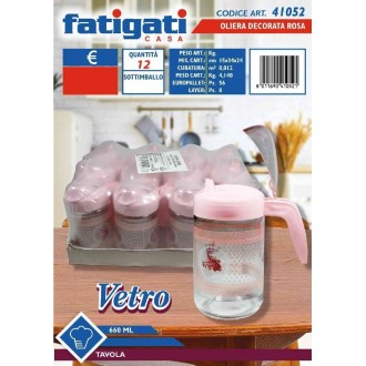 FAT/OLIERA VETRO 660ML DECORATA RO