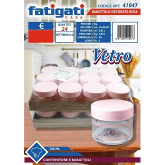 FAT/BARATTOLO VETRO DECORATO 300ML