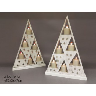 GT2/PIRAMIDE LEGNO C/6 CAND.LED