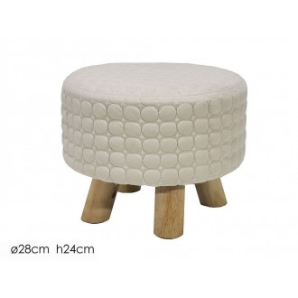 GT/POUF CERCHI CREMA 28X24CM.