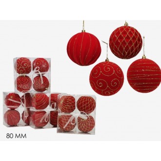 GT2/SET 4 PALLE 80MM ROSSE 4ASS