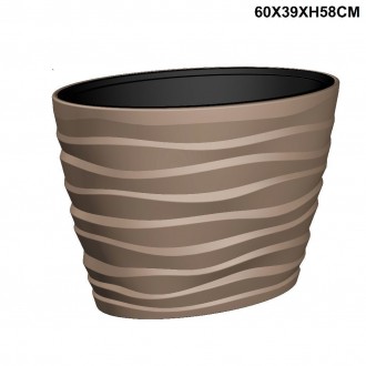 PLA/BORA VASO OVALE MOCCA 60X39X58CM.