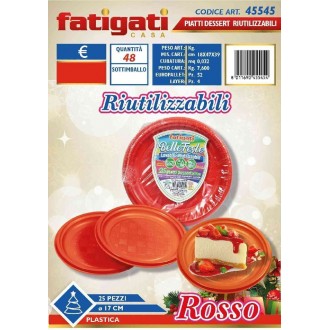 FAT/PIATTI DESSERT CF.25PZ ROSSI RI